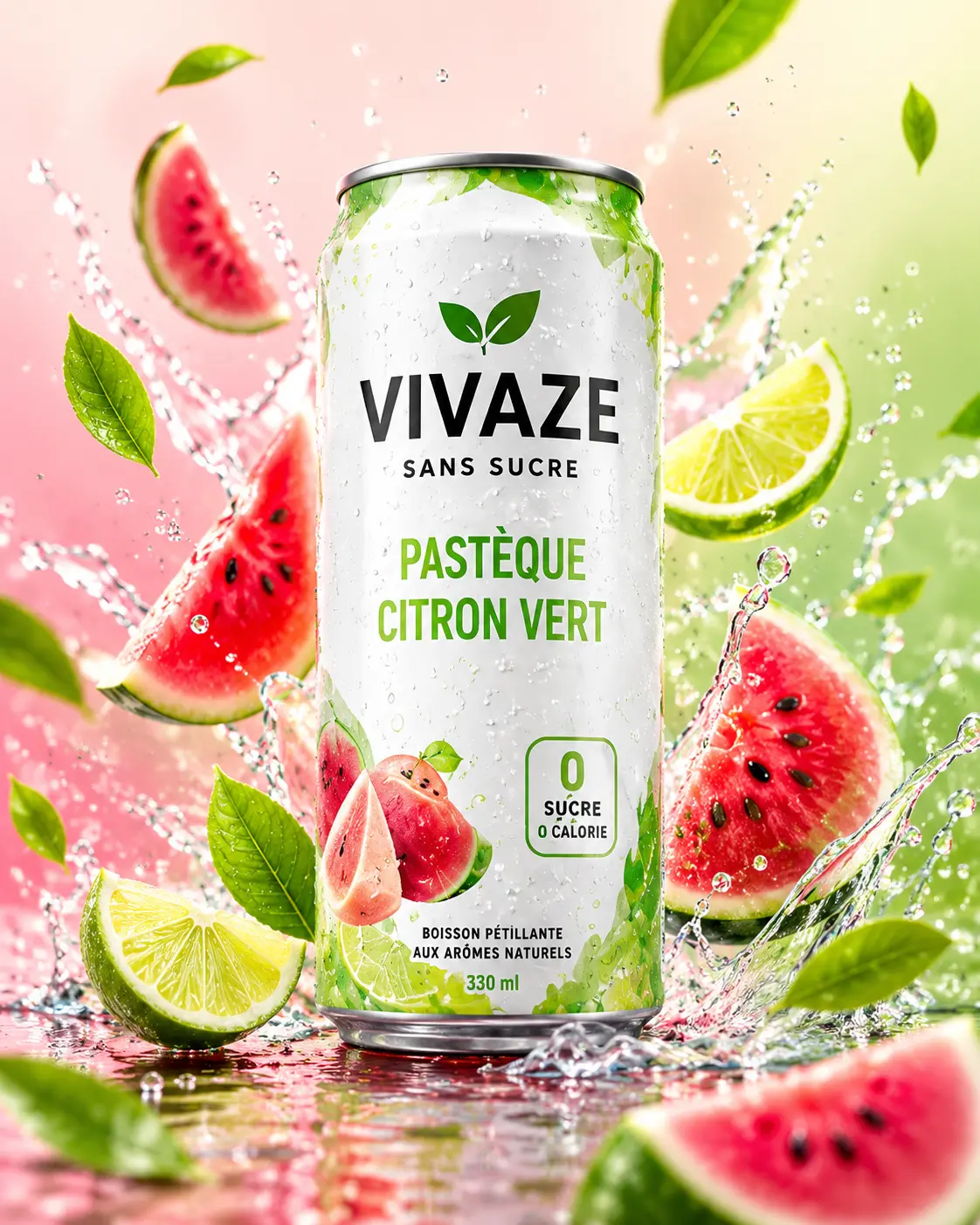Canette Vivaze Pastèque Citron Vert